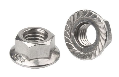 Din Stainless Steel Serrated Flange Locknuts Hexagon Nuts With