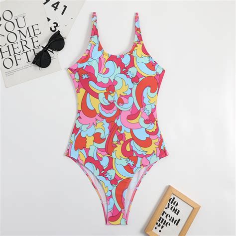Hhh New One Piece Bikini Digital Printing Tight Backless Swimsuit Women Walmart
