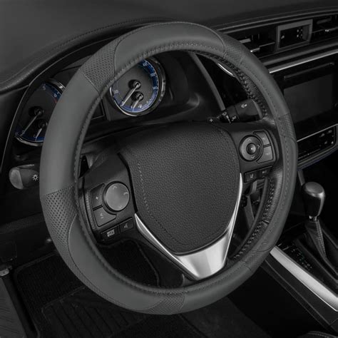 Amazon Motor Trend Perforated Microfiber Leather Steering Wheel