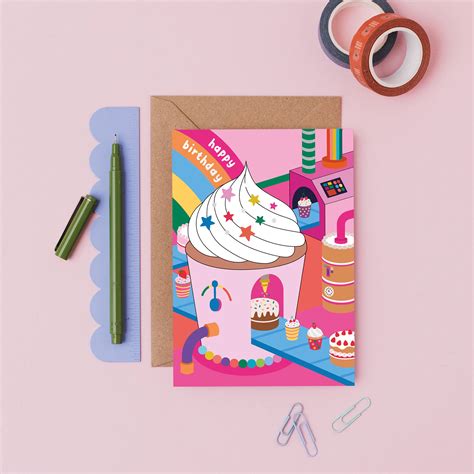 sprinkles workshop birthday card isometric cupcake card odyssey games