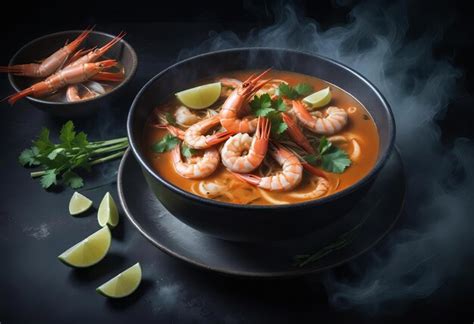 River Prawn Spicy Soup Premium Ai Generated Image
