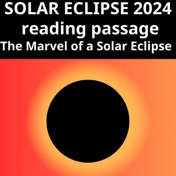 Solar Eclipse Reading Passage With Comprehension Questions Tpt