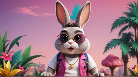 Bad Bunny Cartoon Image Free Ai Generator Makepix