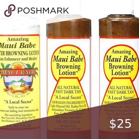 Maui Babe Set Of 2 Tanning Lotion And After Tan NEW 3 Bottles Tanning Lotion Kukui Nut Oil