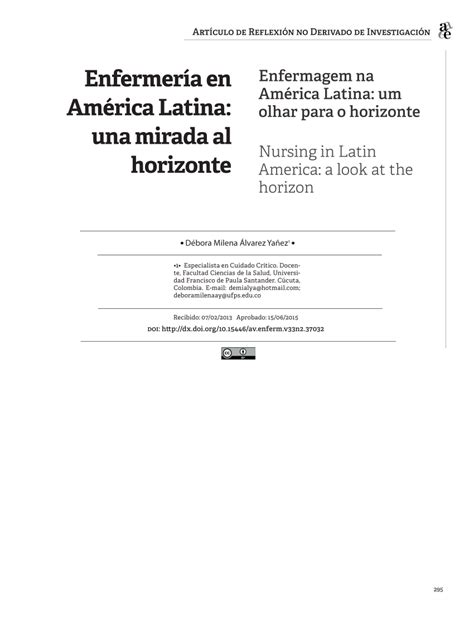 PDF Enfermería en América Latina una mirada al horizonte