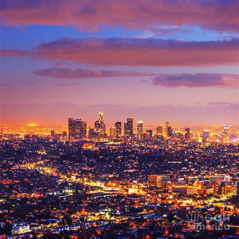 los angeles skyline sunset wallpaper