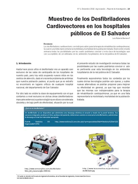 PDF 2 Muestreo De Los Desfibriladores Cardiovectores En Los