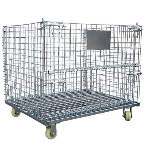 Wire Mesh Pallet Cage Wire Mesh Storage Secure Cage Pallet Container For Warehouse China Metal