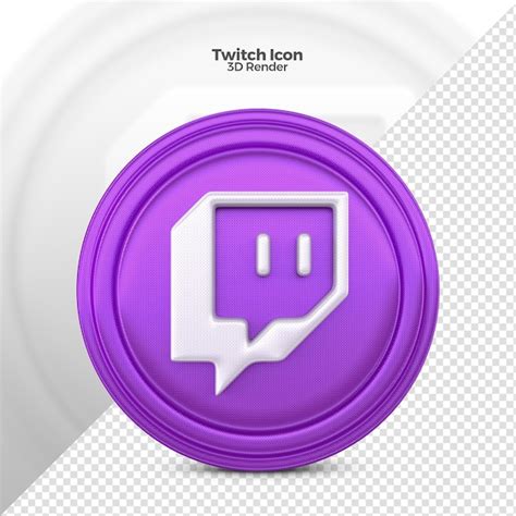 Premium PSD Twitch Icon 3D Render