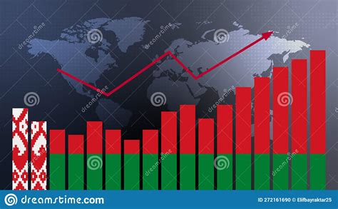 Belarus Bar Chart Graph With Ups And Downs Increasing Values Concept