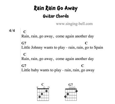 Rain Rain Go Away - Guitar Chords, Tabs, Sheet Music PDF