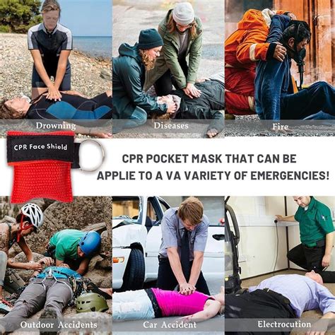 14-Piece CPR Ventilation Mask Set | First Aid Keychain Masks & Cloth