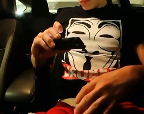 Big Cocked Man Strokes In Car While Watching Porn