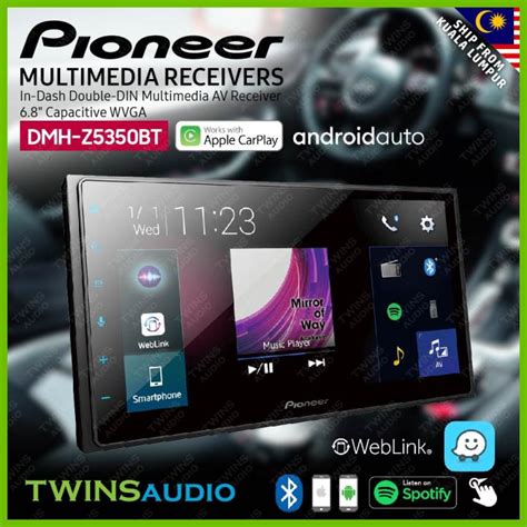 Pioneer DMH-Z5350BT - 6.8” In-Dash Double-DIN Multimedia AV Receiver ...