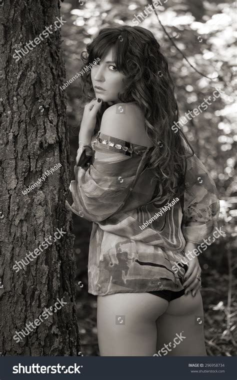 Beautiful Sexy Brunette Girl Posing Summer Stock Photo Shutterstock