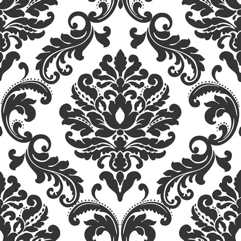 Black And White Damask Print