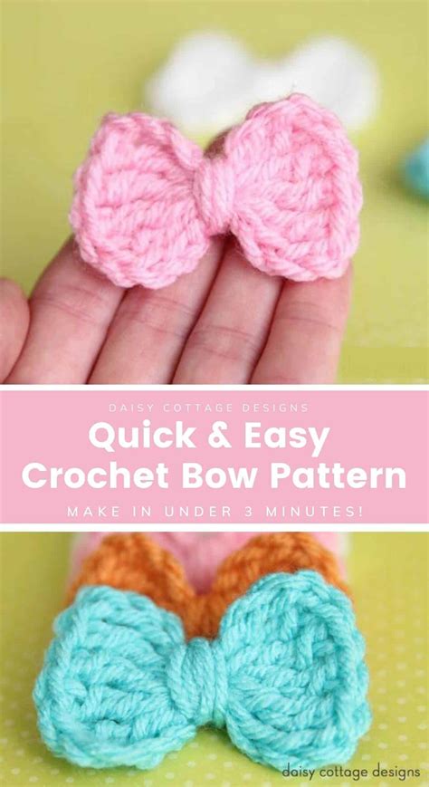 How To Make A Crochet Bow Pattern Daisy Cottage Designs