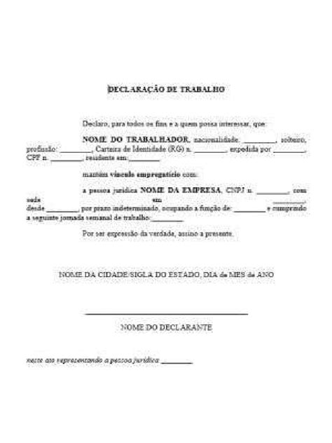 Exemplo De Declaração Simples - Modelo de Declaração de Trabalho Simples - PDF e Word - IEmpresas | PDF