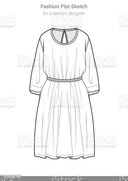 Dress Fashion Vector Illustration Flat Sketches Template Stock Illustration Download Image Now