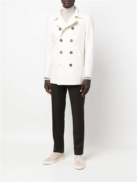 Eleventy Double Breasted Wool Coat Farfetch