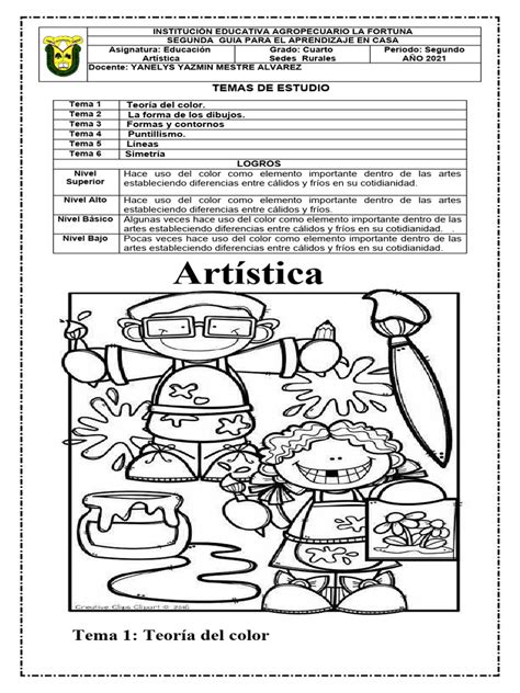 Modulo De Educacion Artistica Cuarto 2p Pdf Color Amarillo