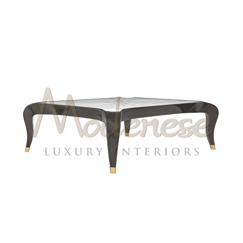 Curvy Legs Coffee Table – Contemporary Design with Metal Accents
