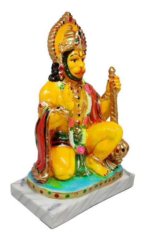 Hanuman Marble Dust Statue Ashirwad Bajrangbali Idol For Home Temple