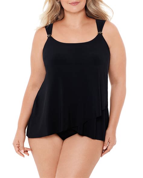 Miraclesuit Plus Size Dazzle Underwire Tankini Top Neiman Marcus