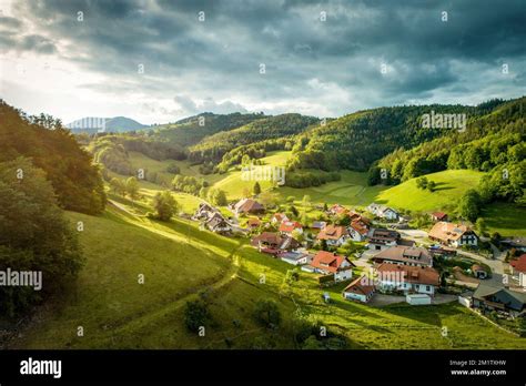 The Beautiful View Of A Village Surrounded By Green Hills Black Forest