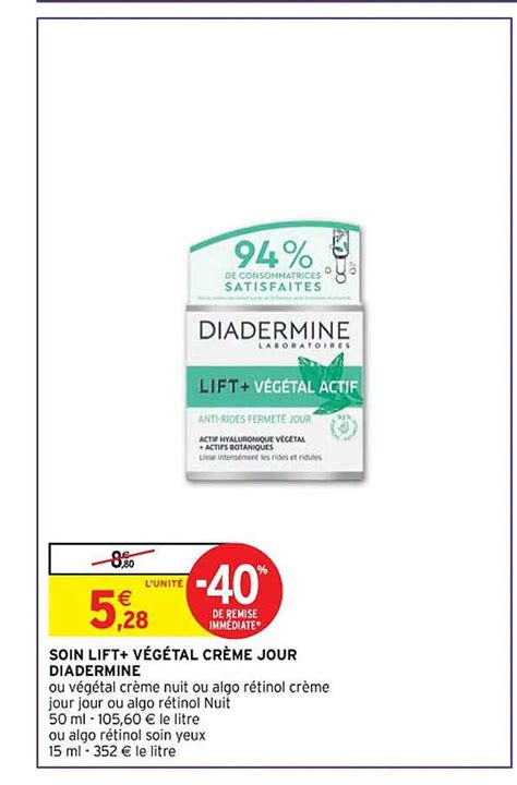 Promo Soin Lift Végétal Crème Jour Diadermine chez Intermarché