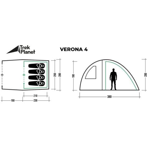 Палатка четырехместная TREK PLANET Verona 4, зеленый — купить в ...