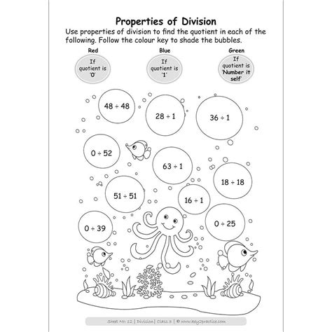 Class 3 Maths Division Activity Based Worksheets Key2practice