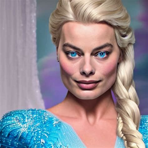 KREA AI Margot Robbie As Elsa From Frozen