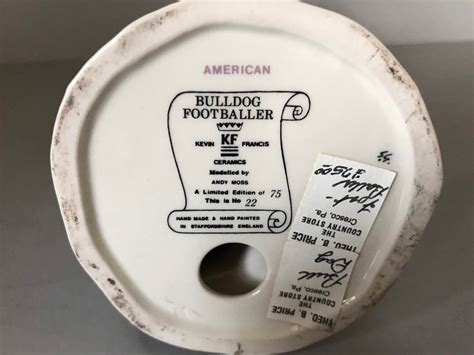 Vintage Kevin Francis Ceramics Bulldog Footballer Limited Etsy