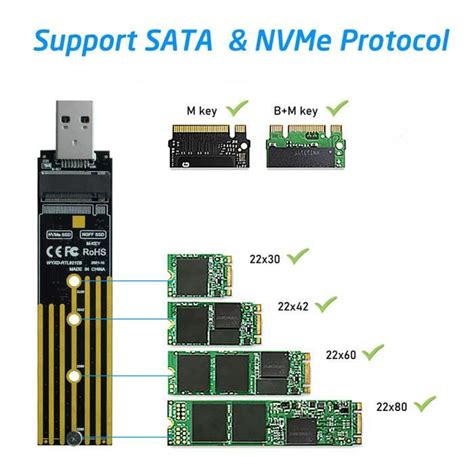 M Usb Adapter Dual Protocol Nvme Sata M Ssd Board Usb For Samsung