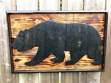 Reclaimed Wood Bear Wall Hanging Bear Decor Bear Art Etsy