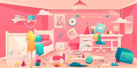 Cartoon kids bedroom interior home children room Vector Image