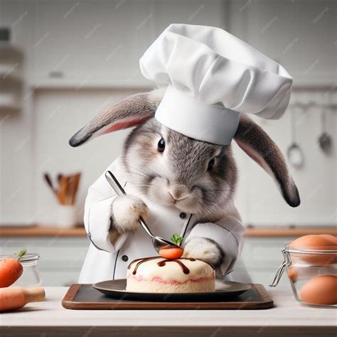 Premium Photo | Epicurean Ears Unleashing the Bunny Chef's Sweet Creations