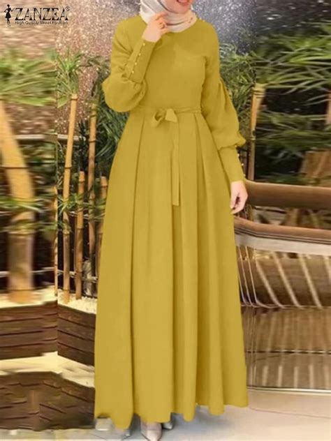 Maxi Dress Long Sleeves Muslim Long Sleeve Muslim Dress Autumn Maxi