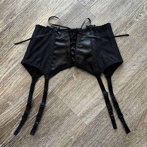 Black Lingerie Garter Black Garter Size Depop