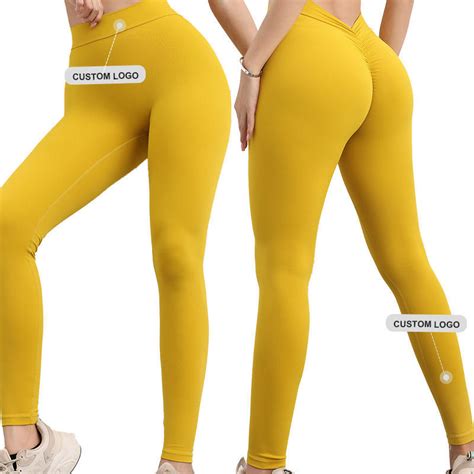 V Cut Waist Scrunch Butt Quick Dry Yoga Leggings Naked Feeling Gym Fitness Legging Yoga Pants