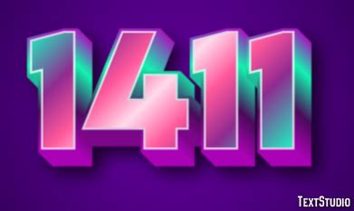 1411 Text Effect and Logo Design Number