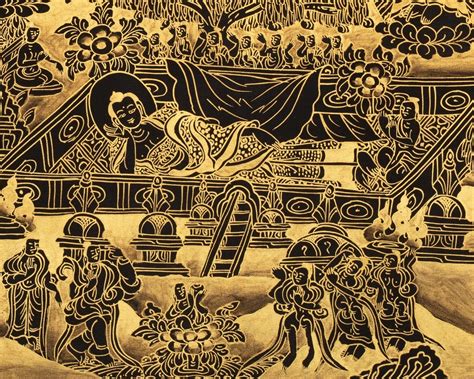 Sunaulo Buddha Life Story Horizental Brocadeless Thangka Exotic