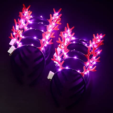 Christmas Headbands Led Light Up Flashing Reindeer Antlers Costume