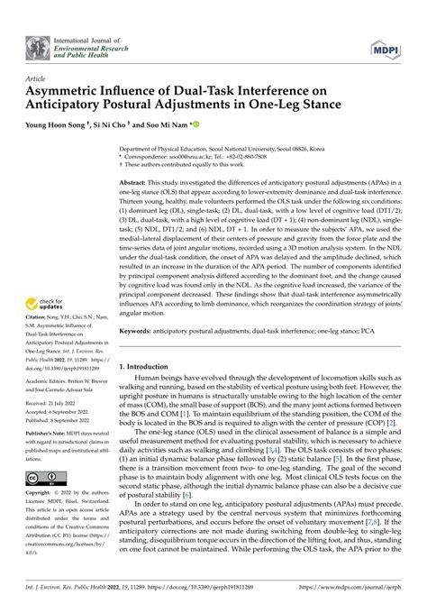 PDF Asymmetric Influence Of Dual Task Interference On Anticipatory