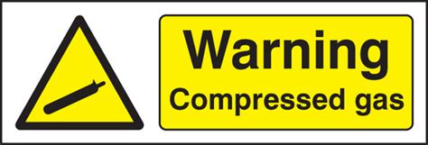 Warning compressed gas sign