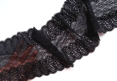 Black Stretch Lace Wide Floral Lingerie Lace Width 7 08 18 Cm 2175 Etsy
