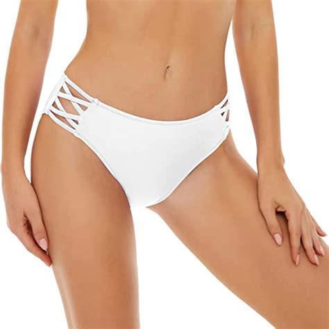 Lolmot Women S Cheeky Brazilian Bikini Bottoms Low Rise High Cut Swim