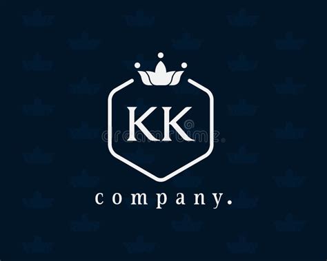 Letter KK K Luxury Crown Monogram Logo Emblem Stock Vector