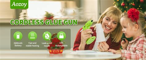 Amazon Cordless Hot Melt Glue Gun USB Rechargeable 2600mAh Wireless Glue Gun With 30pcs